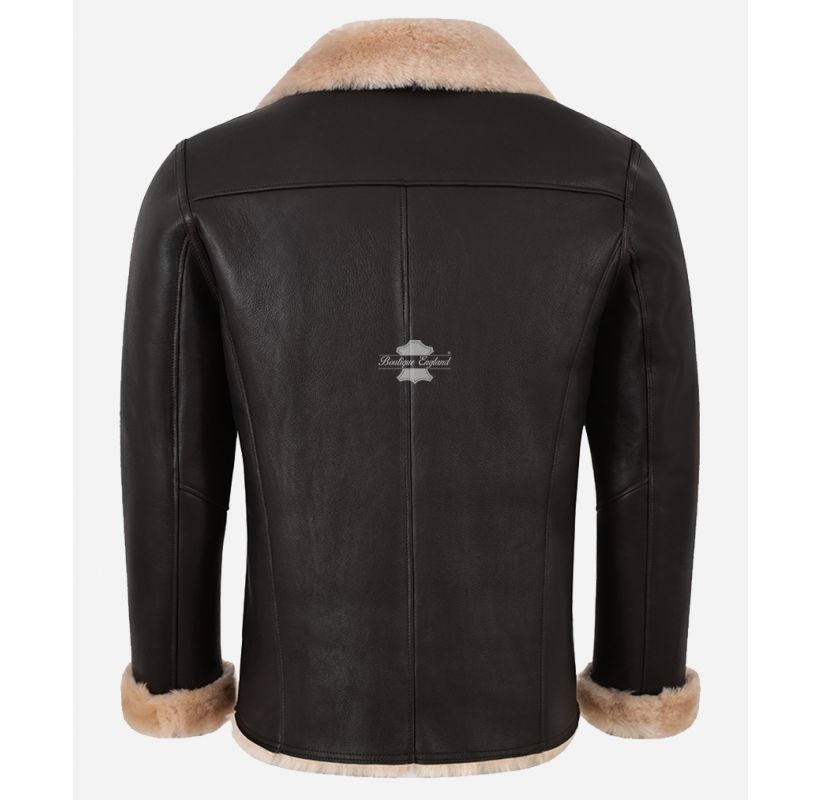 Arktischer zweireihiger Lammfellmantel Klassischer Shearling