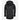 IVAR Men's Sheepskin Duffle Coat Black Shearling Fur Leather Long Hooded Coat