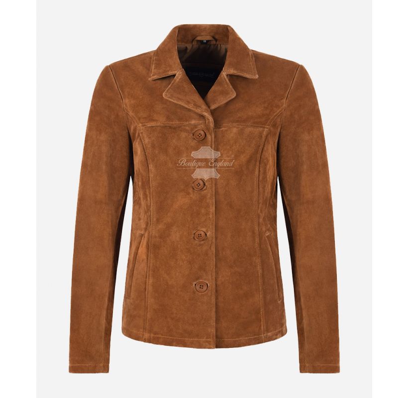 JENNIFER Women's Tan Suede Box Jacket – Boutique England