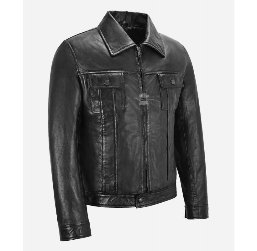 Elvis Presley Leather Jacket Black Napa Retro Rockstar Jacket