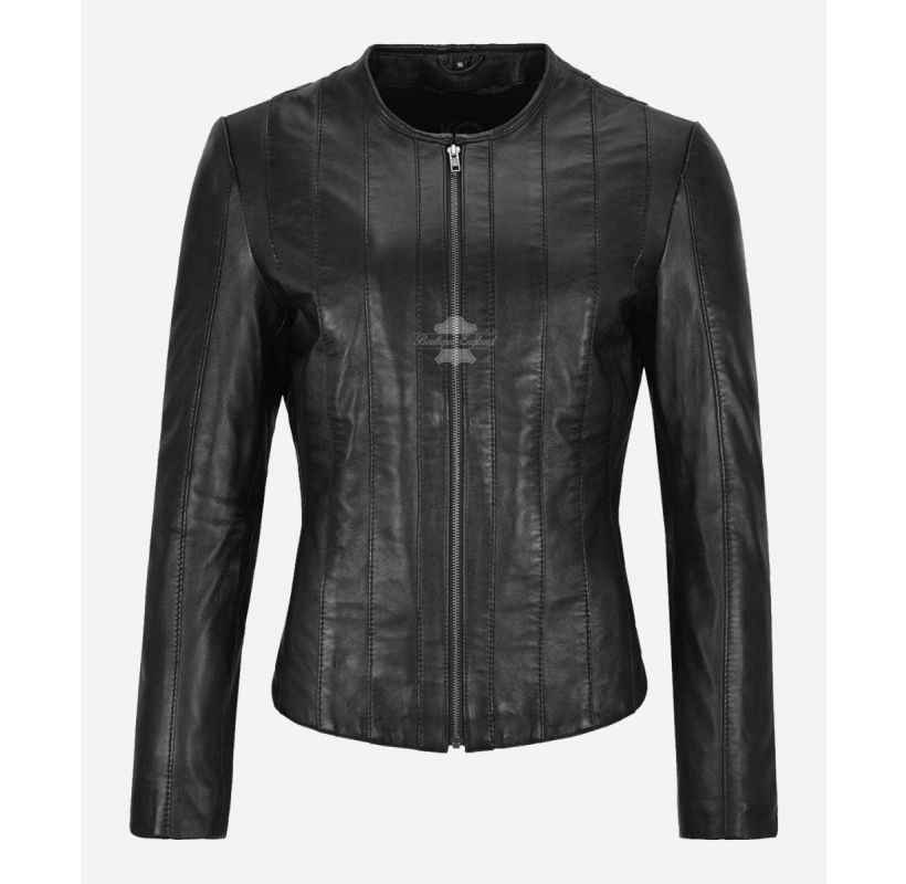 Eira Collarless Ladies Jacket Women Black Casual Fashion Jacket