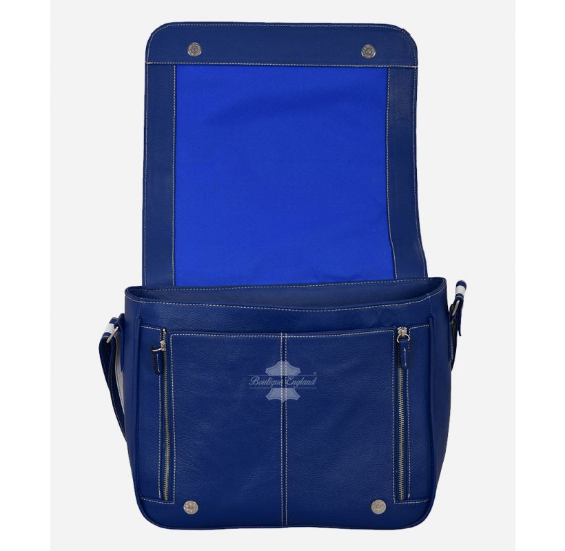 Union Jack Leather Cross Body Bag Unisex Laptop Satchel, Messenger Bag
