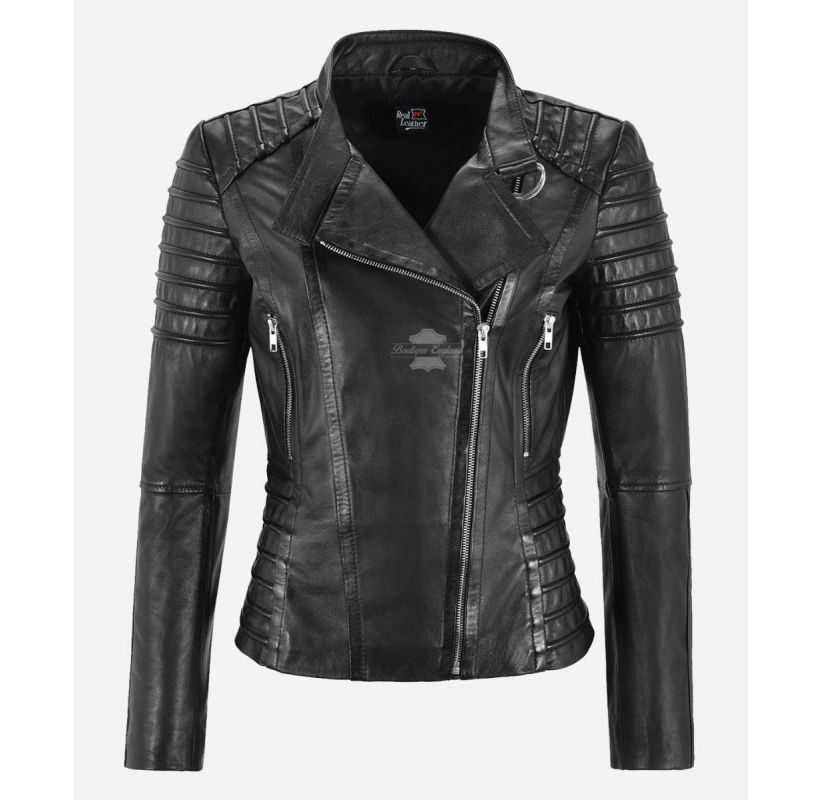 Diana Ladies Leather Jacket Classic Casual Fashion Biker Style Jacket