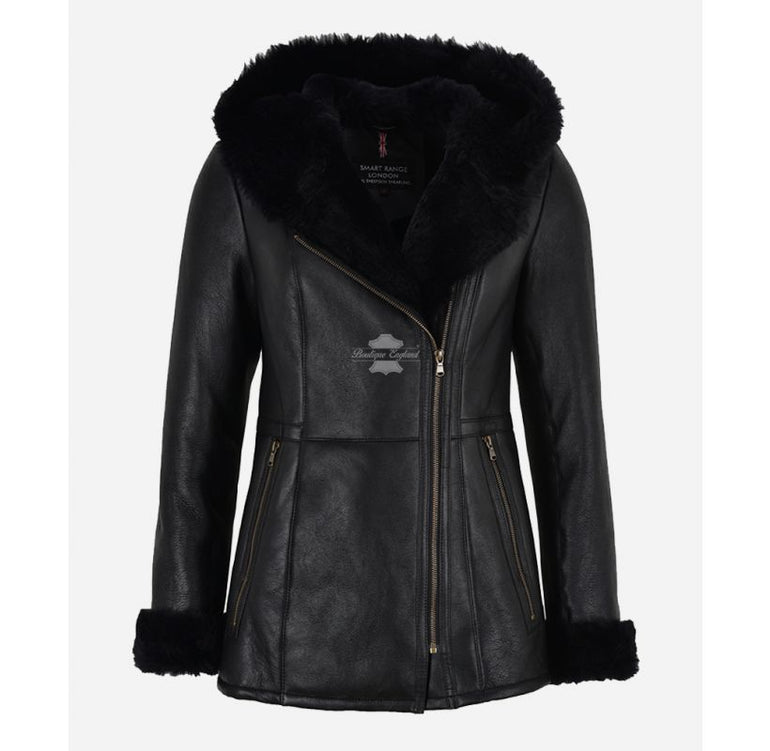 LADIES BELSTAFF MASCALLS SHEEPSKIN SHEARLING JACKET MALENOTTI GOLD LABEL 10-12