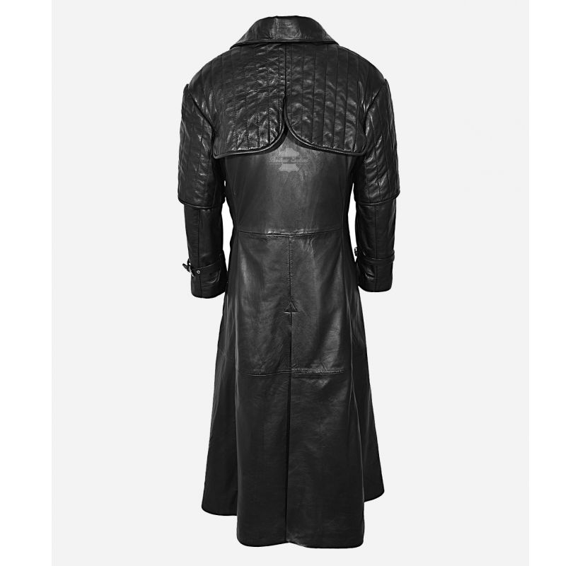 Pirate Captain Coat Full Length Leather Men's Overcoat Costume Movie Coat