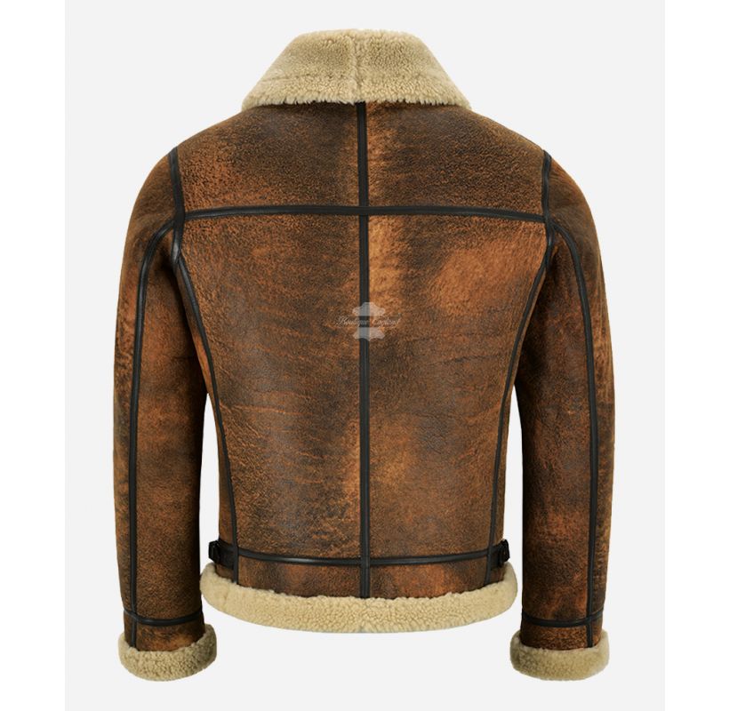 REAGAN B3 SCHAFFELL JACKE Vintage Kupfer SHEARLING PELZJACKE FÜR
