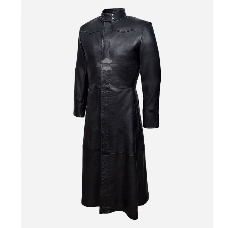 MATRIX Movie Full length Leather Coat Keanu Reeves NEO Leather Coat ...