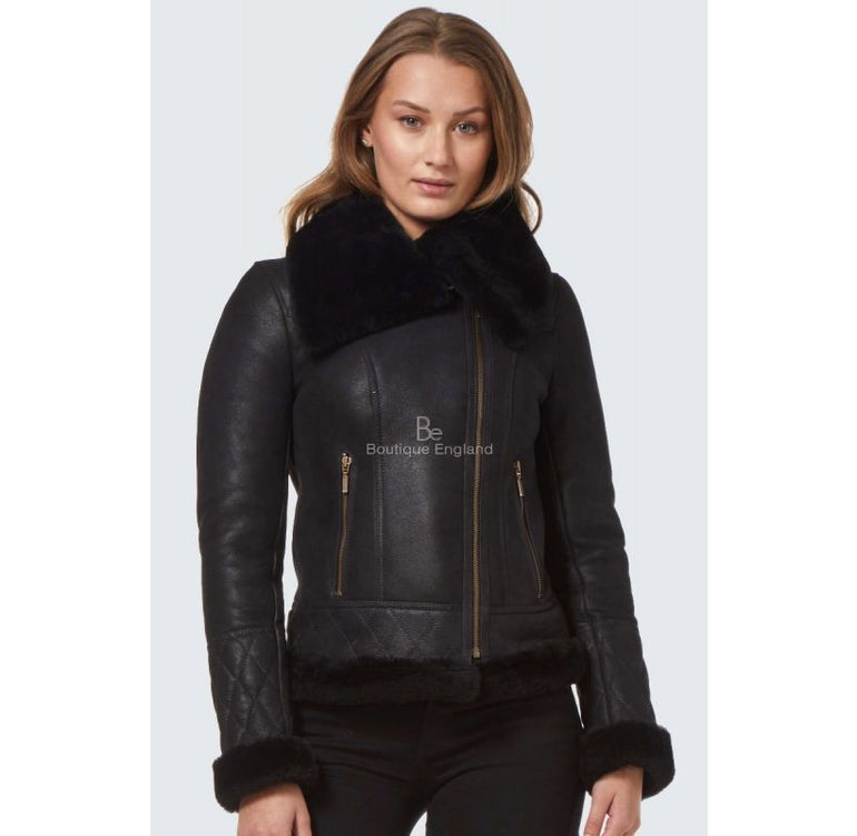 Veste En Peau D'agneau Fourrée - Mouton Shearling Italien, Couleur Beige, Taille M
