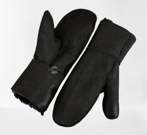B-3 Sheepskin Mittens Gloves Thick Real Shearling Fur Winter Gloves Warm Mitts