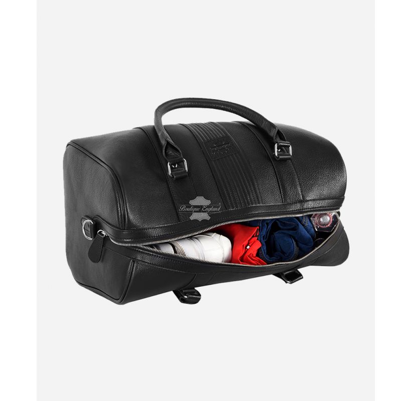 Compass PU Leather Holdall Weekend Bag – Cabin Approved Travel Duffel, Gym Bag