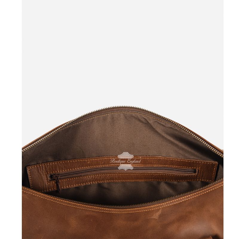 Tan Leather Weekend Bag - Classic Holdall Overnight Duffel 40-60L, Lambskin