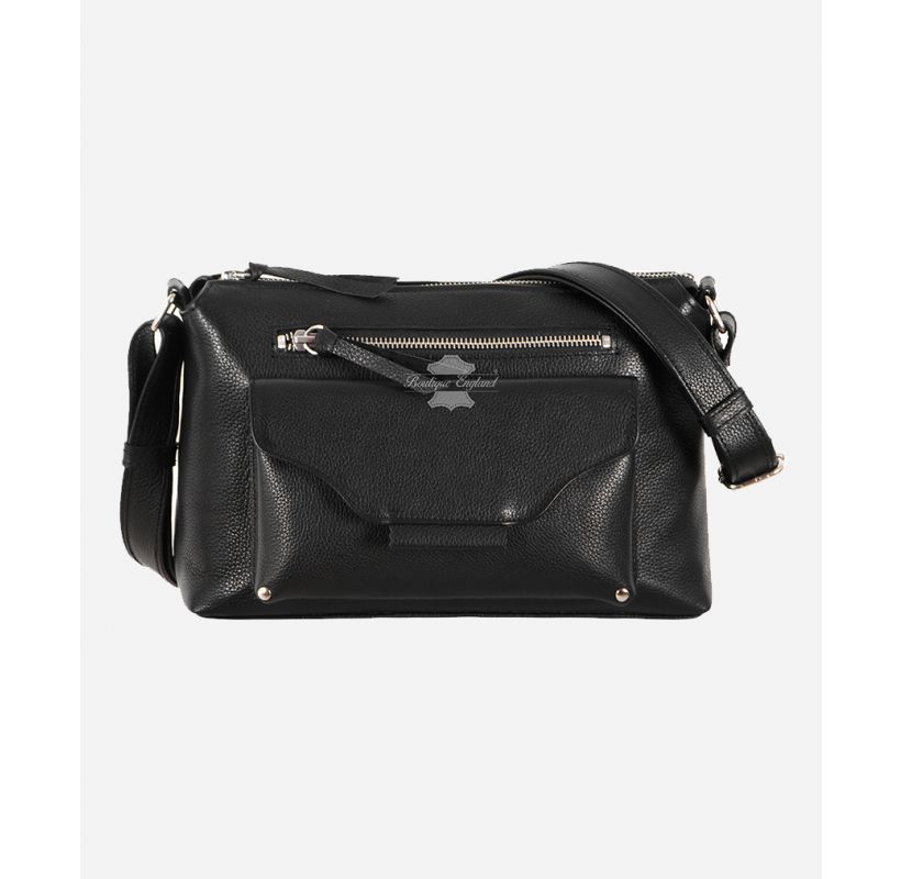 Womens Shoulder Bag Black Leather Travel Satchel Handbags For Women
